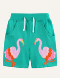 Children's Embroidered Patch Casual Shorts
