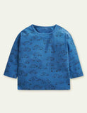 Car Printed Long-Sleeved Bottoming Shirt