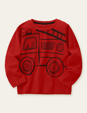 Car Printed Long-Sleeved T-shirt - CCMOM