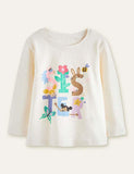 Cartoon Animal Printed Long Sleeve T-shirt - CCMOM