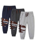 Cartoon Appliqu¨¦ Dinosaur Sweatpants - CCMOM