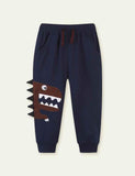 Cartoon Appliqu¨¦ Dinosaur Sweatpants - CCMOM
