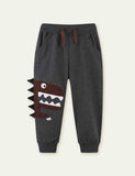 Cartoon Appliqu¨¦ Dinosaur Sweatpants - CCMOM