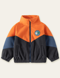Cartoon Bighead Carp Appliqu¨¦ Polar Fleece Jacket - CCMOM
