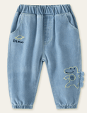 Cartoon Dinosaur Embroidered Sweatpants - CCMOM