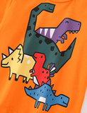 Cartoon Dinosaur Printed Long-Sleeved T-shirt - CCMOM