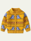Cartoon Dinosaur Sweater Cardigan - CCMOM