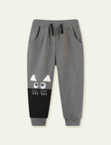 Cartoon Embroidered Cotton Trousers