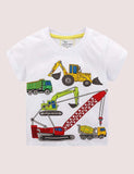 Cartoon Engineering Vehicle Printed T-shirt - CCMOM