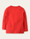 Cartoon Frog Appliqu¨¦ Long Sleeve T-shirt - CCMOM