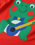 Cartoon Frog Appliqu¨¦ Long Sleeve T-shirt - CCMOM