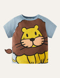 Cartoon Lion Printed T-shirt - CCMOM