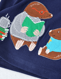 Cartoon Mole Appliqu¨¦ Long Sleeve T-shirt - CCMOM