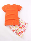 Cartoon Monkey Embroidered Flower T-shirt Set - CCMOM