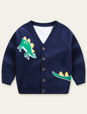 Cartoon Pattern V-neck Sweater Cardigan - CCMOM