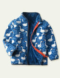 Cartoon Print Polar Fleece Jacket - CCMOM
