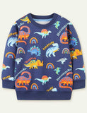 Cartoon Printed Long-Sleeved Sweatshirt