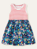 Cartoon Printed Sleeveless Dress - CCMOM