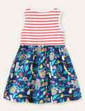 Cartoon Printed Sleeveless Dress - CCMOM