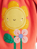 Cartoon Sunflower Appliqu¨¦ Long Sleeve Dress - CCMOM