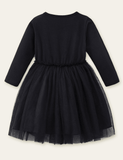 Cat Sequined Embroidered Long-Sleeved Dress - CCMOM