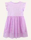 Children's Flower Embroidery Mesh Dress