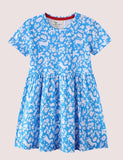 Ccmom Toddler Girl 3D Animal Appliqu¨¦ Short Sleeves Splice Dress - CCMOM