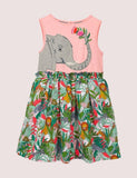 Ccmom Toddler Girl Elephant Appliqu¨¦ Sleeveless Tank Dress - CCMOM