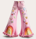 Lucky Sale-Mommy and me Heart flared trousers