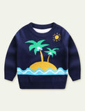 Coconut Tree Brocade Sweater