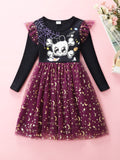 Halloween Printed Long Sleeve Dress