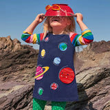 Comfortable Embroidered Patch Dress