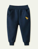 Dinosaur Embroidery Velvet Sweatpants - CCMOM