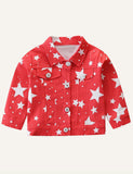 Children's Single-Breasted XINGX Printed Long-Sleeved Jacket