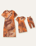 Tie-Dye Printed Family Matching Dress