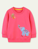 Elephant Appliqu¨¦ Pullover Sweatshirt