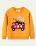 Excavator Appliqu¨¦ Sweatshirt