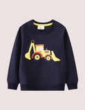 Excavator Appliqu¨¦ Sweatshirt