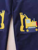 Excavator Cartoon Embroidered Sweatpants - CCMOM