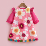 Lucky Sale-Pink floral snowflake dress