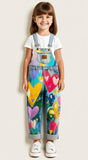 Lucky Sale-Oil painting style colorful heart overalls