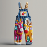 Lucky Sale-Cute reindeer overalls for Christmas kids