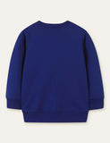 Floral Horse Appliqu¨¦ Mushroom Embroidered Sweatshirt - CCMOM