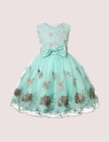 Flower Embroidered Mesh Party Dress - CCMOM
