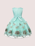 Flower Embroidered Mesh Party Dress - CCMOM