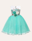 Flower Mesh Party Dress - CCMOM
