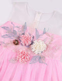 Flower Mesh Party Dress - CCMOM