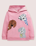 Formica Pink Puppies Appliqu¨¦ Hoodie - CCMOM