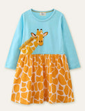 Giraffe Appliqu¨¦ Long Sleeve Dress