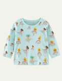 Girls' Printed Long-Sleeved Bottoming Shirt